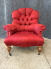 Load image into Gallery viewer, Ethan Allen Red Tufted Back Arm Chair