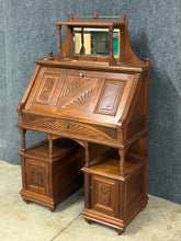 Load image into Gallery viewer, Victorian/Eastlake Style Walnut Secretary Desk with Mirror