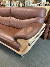 Load image into Gallery viewer, Modern Italian-Style Leather Sofa with Chrome Accents