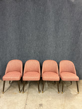 Load image into Gallery viewer, Set of 4 Coral Tweed Upholstered Dining Chairs