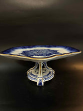 Load image into Gallery viewer, Bombay Porcelain Blue White Round Floral Cake plate/stand