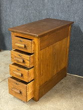 Load image into Gallery viewer, Vintage Oak 4-Drawer Cabinet