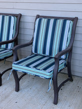 Load image into Gallery viewer, Outdoor Metal Armchair with Striped Cushions