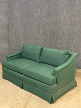 Load image into Gallery viewer, Traditional Green Upholstered Loveseat with Skirted Base