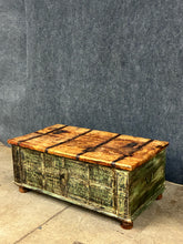 Load image into Gallery viewer, Reclaimed Wood Distressed Wood Storage Trunk/Coffee Table