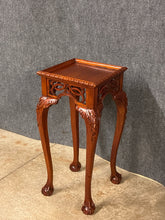 Load image into Gallery viewer, Carved Chippendale-Style Mahogany Side Table with Pierced Fretwork