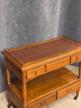 Load image into Gallery viewer, Vintage Oak Two-Tier Serving Cart