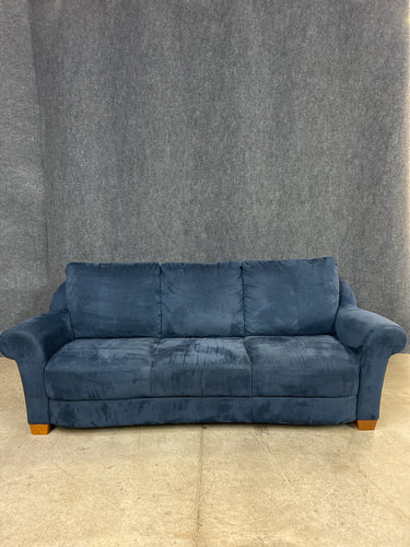Natuzzi Blue Microfiber Sofa