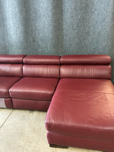Load image into Gallery viewer, Natuzzi Burgundy Leather Sectional Sofa with Chaise