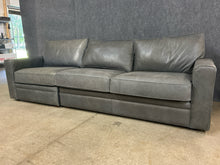 Load image into Gallery viewer, Pottery Barn Grey Leather 2 Piece Sofa