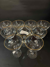 Load image into Gallery viewer, 9 Piece Lenox Clear Crystal Gold Trim Glasses