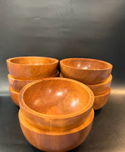 Load image into Gallery viewer, Wood 8 Piece Brown Bowls