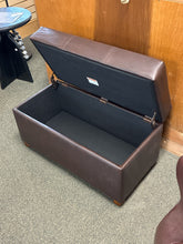 Load image into Gallery viewer, Contemporary Brown Leather Storage Ottoman