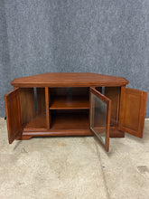 Load image into Gallery viewer, Corner TV Stand with Glass Door &amp; Side Storage