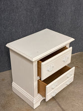 Load image into Gallery viewer, Cottage Style White 2 Drawer Nightstand