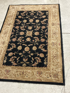 Dalyn Black and Tan Floral Area Rug