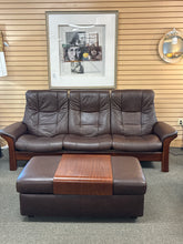 Load image into Gallery viewer, Ekornes Stressless "Buckingham" High Back Leather Sofa With Double Ottoman