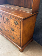 Load image into Gallery viewer, 19th Century English Burl Wood Welsh Dresser with Plate Rack