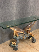 Load image into Gallery viewer, Wyland Signed Limited Edition Glass-Top Dolphin Console Table