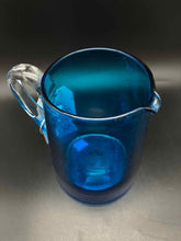 Load image into Gallery viewer, Blue Glass Clear Pitcher