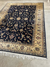 Load image into Gallery viewer, Traditional Persian-Style Wool Rug Navy &amp; Ivory