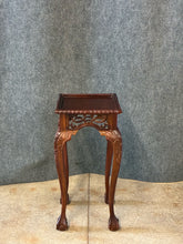 Load image into Gallery viewer, Carved Mahogany Plant Stand