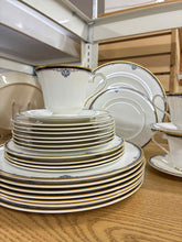 Load image into Gallery viewer, Royal Doulton Gold Trim Bone China White Dinnerware set