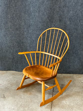 Load image into Gallery viewer, J. Brown Lincolnville Maine Handcrafted Windsor Rocking Armchair