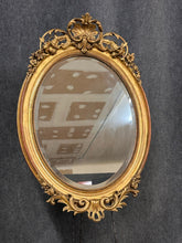 Load image into Gallery viewer, Antique 19th Century Giltwood &amp; Gesso Oval Beveled Mirror