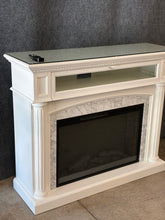 Load image into Gallery viewer, Source Pro White Electric Fireplace Mantel &amp; Media Console