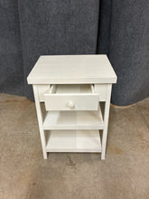 Load image into Gallery viewer, White Cottage-Style Side Table with Drawer &amp; Shelves