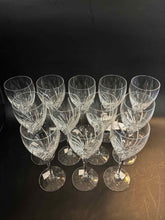 Load image into Gallery viewer, 12 Piece Waterford Marquis Clear Crystal Swirl Glasses