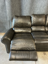 Load image into Gallery viewer, Traditional Grey Leather Power Reclining Sofa
