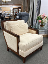 Load image into Gallery viewer, Designer-Style Velvet Armchair with Walnut Frame