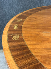 Load image into Gallery viewer, English Regency Style Brass Inlaid 60" Round Pedestal Table