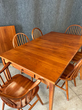 Load image into Gallery viewer, Solid Cherry Dining Table with 6 Windsor Chairs &amp; 1 Leaf