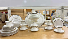 Load image into Gallery viewer, Royal Doulton Gold Trim Bone China White Dinnerware set