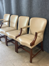 Load image into Gallery viewer, Set of 4 Rose Tarlow Melrose House Tan Leather Dining Chairs