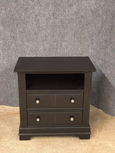Load image into Gallery viewer, Black 2-Drawer Nightstand