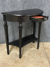 Load image into Gallery viewer, Black Demilune Side Table with Lower Shelf