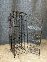 Load image into Gallery viewer, Antique Bronze Wrought Iron Wine Rack Jail with Lock