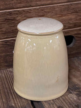 Load image into Gallery viewer, 2 Piece Denby Pale Yellow Pottery Olive Solid Salt + Pepper shakers