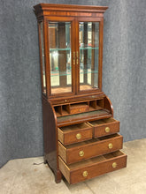 Load image into Gallery viewer, Hekman Roll-Top Secretary Desk with Lighted Display Hutch