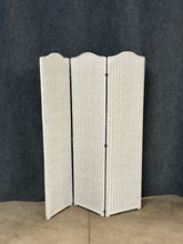 Load image into Gallery viewer, White Wicker Three-Panel Room Divider