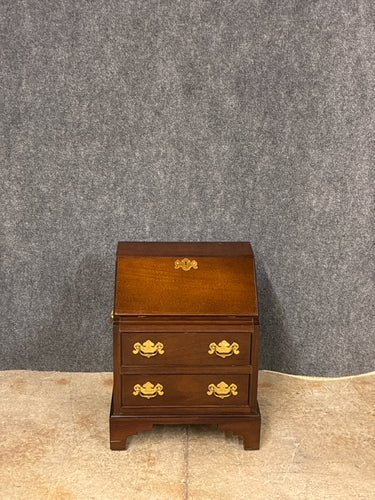 Miniature Mahogany Slant-Front Desk with Brass Hardware
