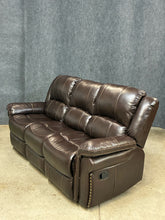 Load image into Gallery viewer, Brown Reclining Sofa