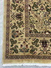 Load image into Gallery viewer, Wool Area Rug with Olive &amp; Maroon Persian Motif