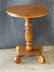 Oak Pedestal Side Table