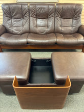 Load image into Gallery viewer, Ekornes Stressless "Buckingham" High Back Leather Sofa With Double Ottoman