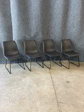 Load image into Gallery viewer, Set of 4 Contemporary Black Faux Leather Dining Chairs